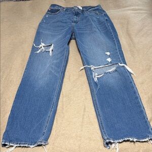 Abercrombie & Fitch Blue Distressed Boyfriend Jeans